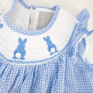 Easter Bunny Smocked Girls Dress Kids 2T Lil Cactus